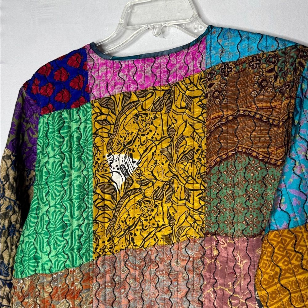 Sacred Threads Patchwork Button Down Hippie Artsy… - image 8